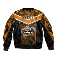 Papua New Guinea Rugby Bomber Jacket Lae Snax Tigers PNG Polynesian Pattern LT14 - Polynesian Pride