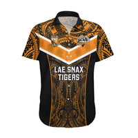 Papua New Guinea Rugby Hawaiian Shirt Lae Snax Tigers PNG Polynesian Pattern LT14 Orange - Polynesian Pride