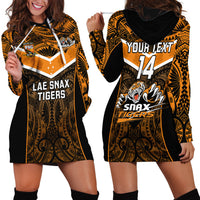 Custom Papua New Guinea Rugby Hoodie Dress Lae Snax Tigers PNG Polynesian Pattern LT14 - Polynesian Pride