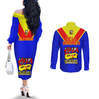 Papua New Guinea Rugby Couples Matching Off The Shoulder Long Sleeve Dress and Long Sleeve Button Shirts Hela Wigmen PNG Polynesian Pattern LT14 - Polynesian Pride