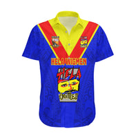 Papua New Guinea Rugby Hawaiian Shirt Hela Wigmen PNG Polynesian Pattern LT14 Blue - Polynesian Pride