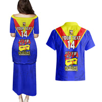 Custom Papua New Guinea Rugby Couples Matching Puletasi Dress and Hawaiian Shirt Hela Wigmen PNG Polynesian Pattern LT14 - Polynesian Pride
