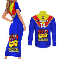 Custom Papua New Guinea Rugby Couples Matching Short Sleeve Bodycon Dress and Long Sleeve Button Shirts Hela Wigmen PNG Polynesian Pattern LT14 - Polynesian Pride