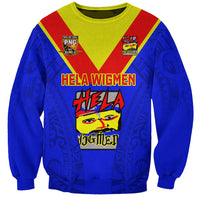 Custom Papua New Guinea Rugby Sweatshirt Hela Wigmen PNG Polynesian Pattern LT14 Unisex Blue - Polynesian Pride