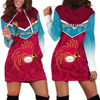 Papua New Guinea Rugby Hoodie Dress Goroka Lahanis PNG Polynesian Pattern LT14 - Polynesian Pride