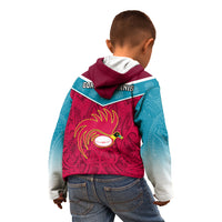 Papua New Guinea Rugby Kid Hoodie Goroka Lahanis PNG Polynesian Pattern LT14 - Polynesian Pride
