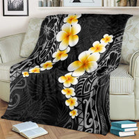 Black Tropical Plumeria With Galaxy Polynesian Art Blanket LT14 - Polynesian Pride