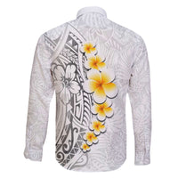 White Tropical Plumeria With Galaxy Polynesian Art Family Matching Puletasi and Hawaiian Shirt