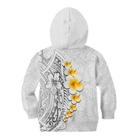 White Tropical Plumeria With Galaxy Polynesian Art Kid Hoodie LT14 - Polynesian Pride