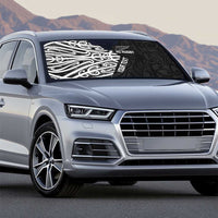 New Zealand Silver Fern Rugby Custom Auto Sun Shade Maori Koru Go Black Fern - Polynesian Pride