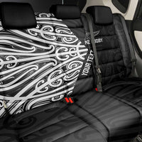 New Zealand Silver Fern Rugby Custom Back Car Seat Cover Maori Koru Go Black Fern - Polynesian Pride