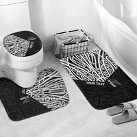 New Zealand Silver Fern Rugby Custom Bathroom Set Maori Koru Go Black Fern LT14 Mat Set Only (3 pcs) One Size Black - Polynesian Pride