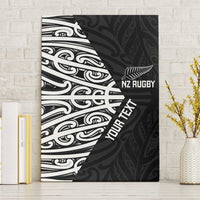 New Zealand Silver Fern Rugby Custom Canvas Wall Art Maori Koru Go Black Fern - Polynesian Pride
