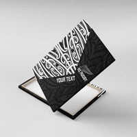 New Zealand Silver Fern Rugby Custom Canvas Wall Art Maori Koru Go Black Fern - Polynesian Pride