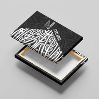 New Zealand Silver Fern Rugby Custom Canvas Wall Art Maori Koru Go Black Fern - Polynesian Pride