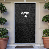 New Zealand Silver Fern Rugby Custom Door Cover Maori Koru Go Black Fern - Polynesian Pride