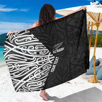 New Zealand Silver Fern Rugby Custom Sarong Maori Koru Go Black Fern - Polynesian Pride