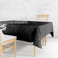 New Zealand Silver Fern Rugby Custom Tablecloth Maori Koru Go Black Fern - Polynesian Pride