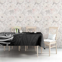 New Zealand Silver Fern Rugby Custom Tablecloth Maori Koru Go Black Fern - Polynesian Pride