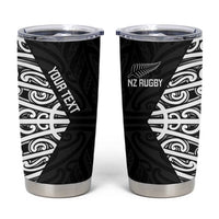 New Zealand Silver Fern Rugby Custom Tumbler Cup Maori Koru Go Black Fern - Polynesian Pride