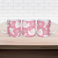 Pink Aloha Hawaii Ceramic Mug Monstera Hibiscus Plumeria Seamless Vibes - Polynesian Pride