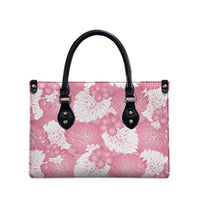 Pink Aloha Hawaii Leather Bag Monstera Hibiscus Plumeria Seamless Vibes - Polynesian Pride
