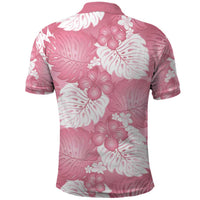 Pink Aloha Hawaii Polo Shirt Monstera Hibiscus Plumeria Seamless Vibes LT14 - Polynesian Pride