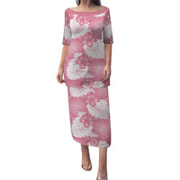 Pink Aloha Hawaii Puletasi Monstera Hibiscus Plumeria Seamless Vibes - Polynesian Pride