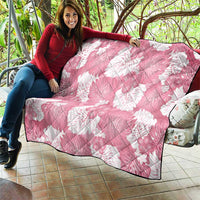 Pink Aloha Hawaii Quilt Monstera Hibiscus Plumeria Seamless Vibes - Polynesian Pride