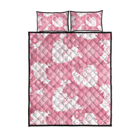 Pink Aloha Hawaii Quilt Bed Set Monstera Hibiscus Plumeria Seamless Vibes - Polynesian Pride