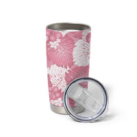 Pink Aloha Hawaii Tumbler Cup Monstera Hibiscus Plumeria Seamless Vibes - Polynesian Pride