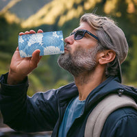 Blue Aloha Hawaii 4 in 1 Can Cooler Tumbler Monstera Hibiscus Plumeria Seamless Vibes - Polynesian Pride