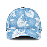 Blue Aloha Hawaii Classic Cap Monstera Hibiscus Plumeria Seamless Vibes - Polynesian Pride
