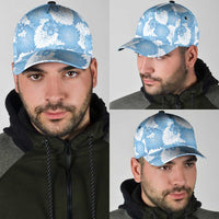 Blue Aloha Hawaii Classic Cap Monstera Hibiscus Plumeria Seamless Vibes - Polynesian Pride