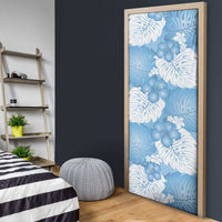 Blue Aloha Hawaii Door Cover Monstera Hibiscus Plumeria Seamless Vibes - Polynesian Pride
