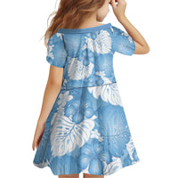 Blue Aloha Hawaii Family Matching Off Shoulder Short Dress and Hawaiian Shirt Monstera Hibiscus Plumeria Seamless Vibes - Polynesian Pride