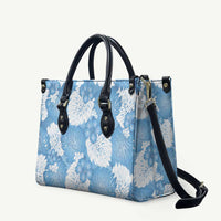 Blue Aloha Hawaii Leather Bag Monstera Hibiscus Plumeria Seamless Vibes - Polynesian Pride