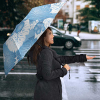 Blue Aloha Hawaii Umbrella Monstera Hibiscus Plumeria Seamless Vibes - Polynesian Pride