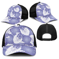 Purple Aloha Hawaii Baseball Net Cap Monstera Hibiscus Plumeria Seamless Vibes - Polynesian Pride