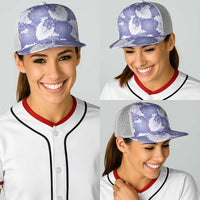 Purple Aloha Hawaii Baseball Net Cap Monstera Hibiscus Plumeria Seamless Vibes - Polynesian Pride