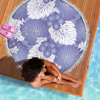 Purple Aloha Hawaii Beach Blanket Monstera Hibiscus Plumeria Seamless Vibes - Polynesian Pride