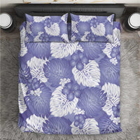 Purple Aloha Hawaii Bedding Set Monstera Hibiscus Plumeria Seamless Vibes LT14 Purple - Polynesian Pride