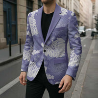 Purple Aloha Hawaii Blazer Monstera Hibiscus Plumeria Seamless Vibes - Polynesian Pride