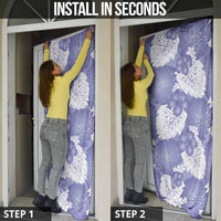 Purple Aloha Hawaii Door Cover Monstera Hibiscus Plumeria Seamless Vibes - Polynesian Pride