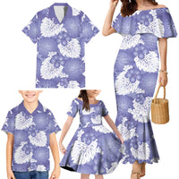Purple Aloha Hawaii Family Matching Mermaid Dress and Hawaiian Shirt Monstera Hibiscus Plumeria Seamless Vibes - Polynesian Pride