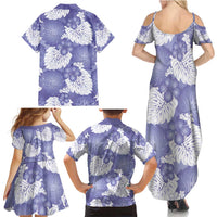 Purple Aloha Hawaii Family Matching Summer Maxi Dress and Hawaiian Shirt Monstera Hibiscus Plumeria Seamless Vibes - Polynesian Pride