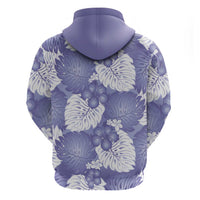 Purple Aloha Hawaii Hoodie Monstera Hibiscus Plumeria Seamless Vibes - Polynesian Pride