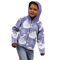 Purple Aloha Hawaii Kid Hoodie Monstera Hibiscus Plumeria Seamless Vibes - Polynesian Pride