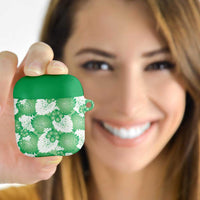 Green Aloha Hawaii AirPods Case Monstera Hibiscus Plumeria Seamless Vibes LT14 Green - Polynesian Pride