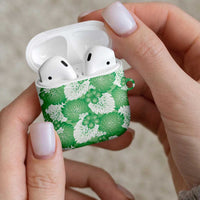 Green Aloha Hawaii AirPods Case Monstera Hibiscus Plumeria Seamless Vibes LT14 - Polynesian Pride